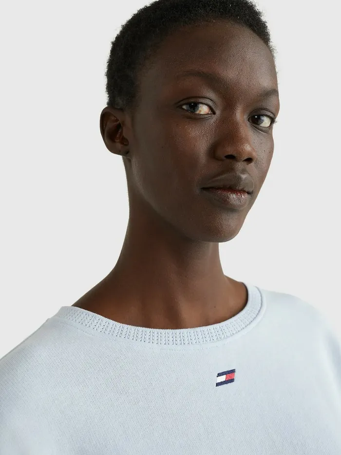 Tommy Hilfiger Sport Drawstring Hem Relaxed Fit Sweatshirt Breezy Blue Womens Sweatshirts and Hoodies Near Me