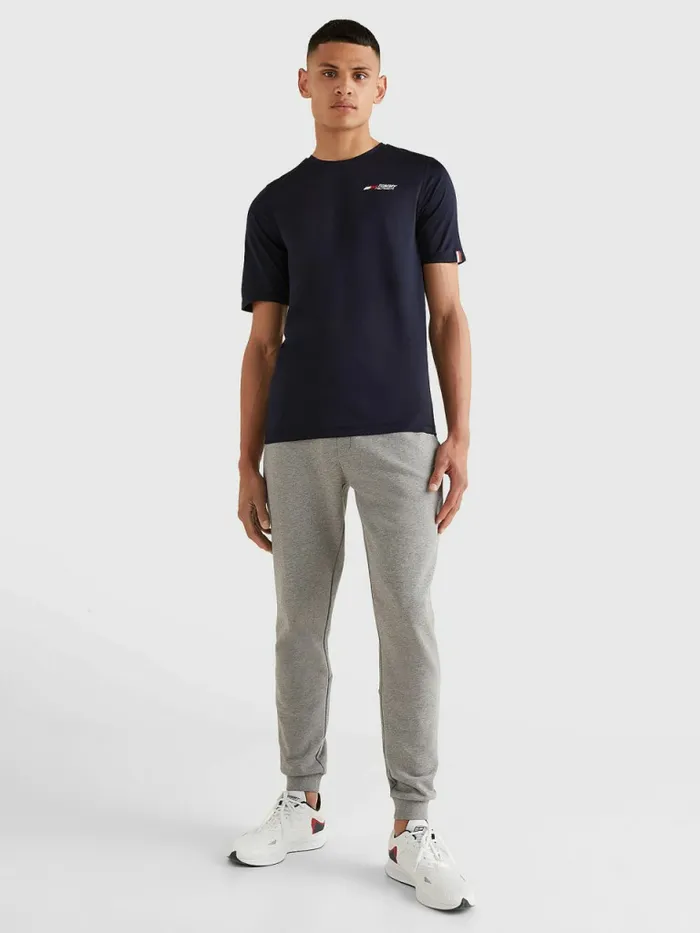Tommy Hilfiger Sport Essential Logo Training TShirt Desert Sky Mens Tommy Hilfiger Sport