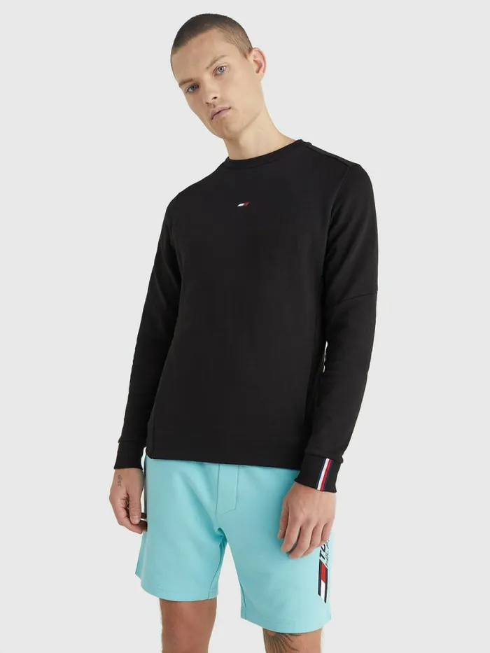 Tommy Hilfiger Sport Essential Organic Cotton Sweatshirt Black Mens Tommy Hilfiger Sport Tommy Hilfiger Sport Essential Organic Cotton Sweatshirt Black Mens Tommy Hilfiger Sport