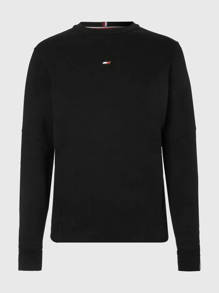 Tommy Hilfiger Sport Essential Organic Cotton Sweatshirt Black Mens Tommy Hilfiger Sport