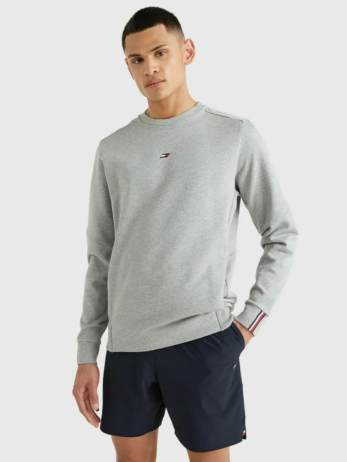 Tommy Hilfiger Sport Essential Organic Cotton Sweatshirt Light Grey Heather Mens Sweatshirts and Hoodies Near Me Tommy Hilfiger Sport Essential Organic Cotton Sweatshirt Light Grey Heather Mens Sweatshirts and Hoodies Near Me