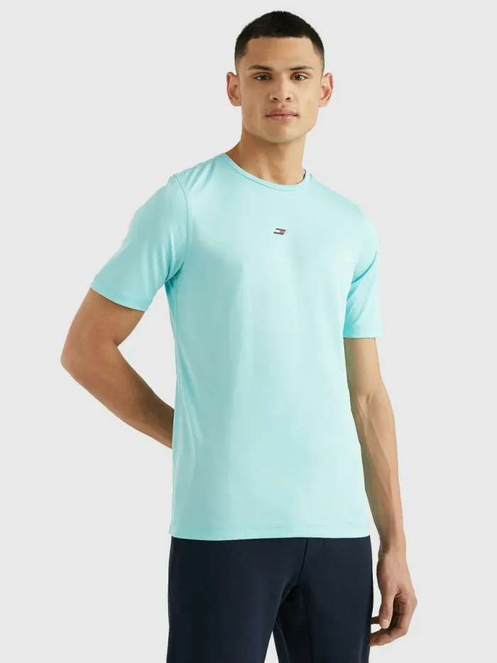 Tommy Hilfiger Sport Essential Slim Fit Recycled TShirt Arctic Aqua Mens Tommy Hilfiger Sport Tommy Hilfiger Sport Essential Slim Fit Recycled TShirt Arctic Aqua Mens Tommy Hilfiger Sport