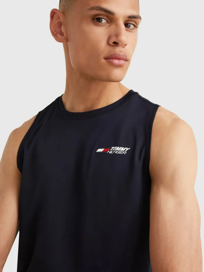 Tommy Hilfiger Sport Essential Training Tank Top Desert Sky Mens Tommy Hilfiger Sport