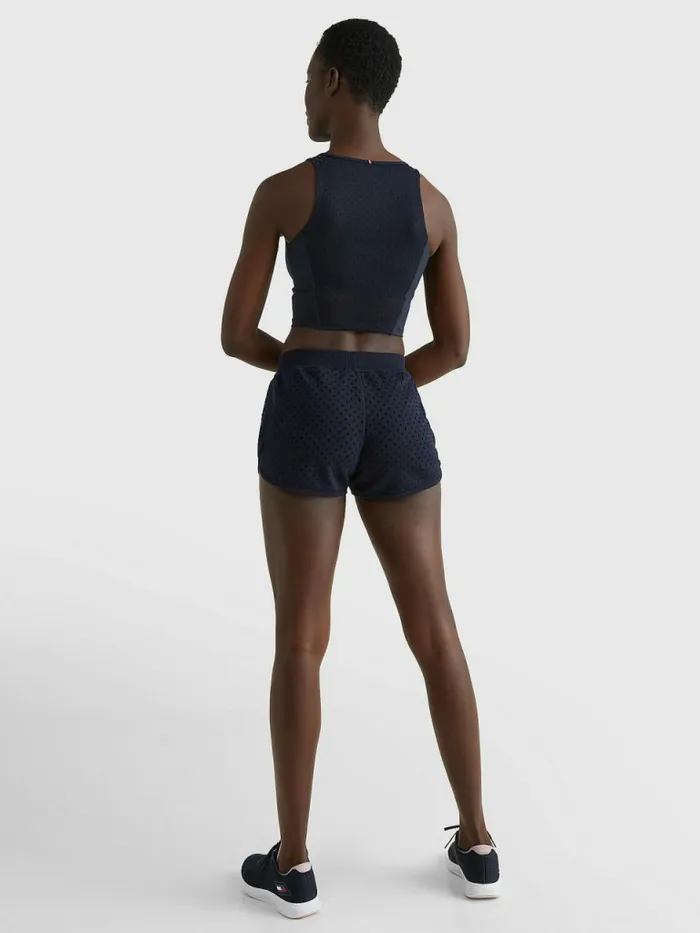 Tommy Hilfiger Sport Flocked PolkaDot Shorts Desert Sky Polka Dots Womens Shorts Cheap On Sale