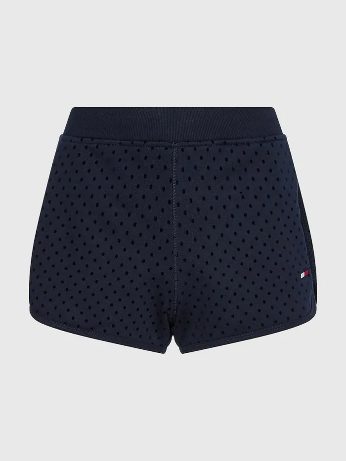 Tommy Hilfiger Sport Flocked PolkaDot Shorts Desert Sky Polka Dots Womens Shorts Cheap On Sale