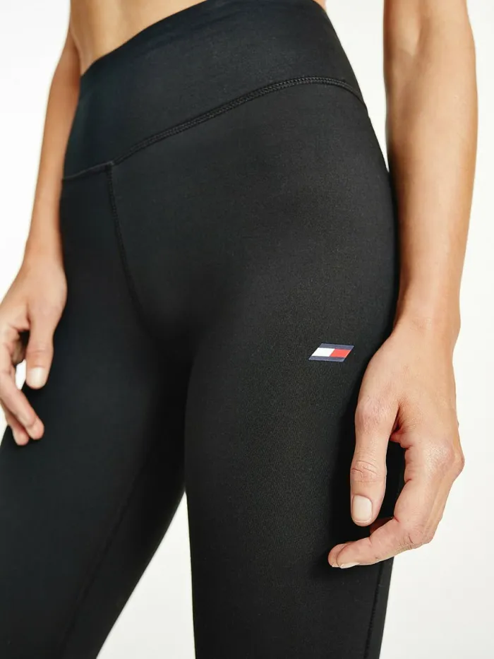 Tommy Hilfiger Sport Full Length Graphic Leggings Black Womens CoOrds