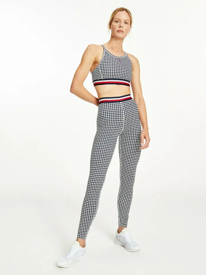 Tommy Hilfiger Sport Full Length Houndstooth Leggings Houndstooth Desert Sky Womens CoOrds Tommy Hilfiger Sport Full Length Houndstooth Leggings Houndstooth Desert Sky Womens CoOrds
