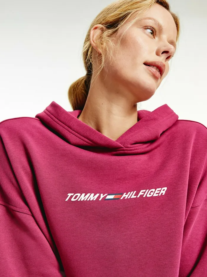 Tommy Hilfiger Sport Graphic Hoody Crimson Ruby Womens Sweatshirts and Hoodies Fashion