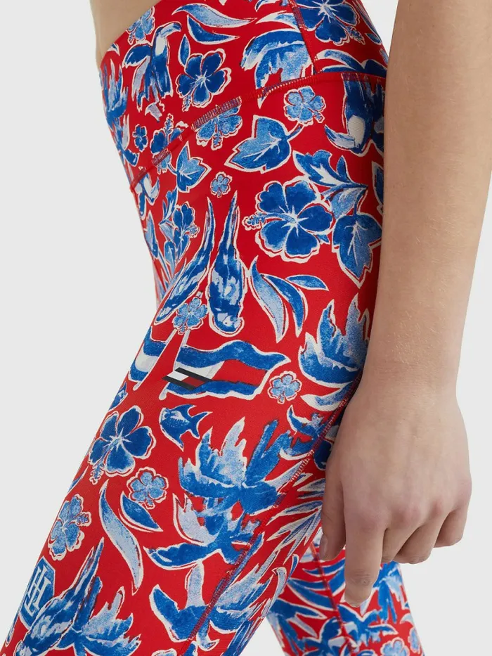 Tommy Hilfiger Sport High Rise Full Length Leggings Island Print Womens CoOrds