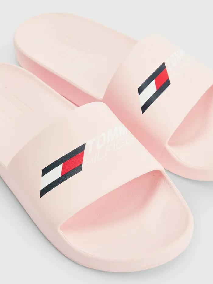Tommy Hilfiger Sport Logo Slides Pink Dust Womens Sandals Online