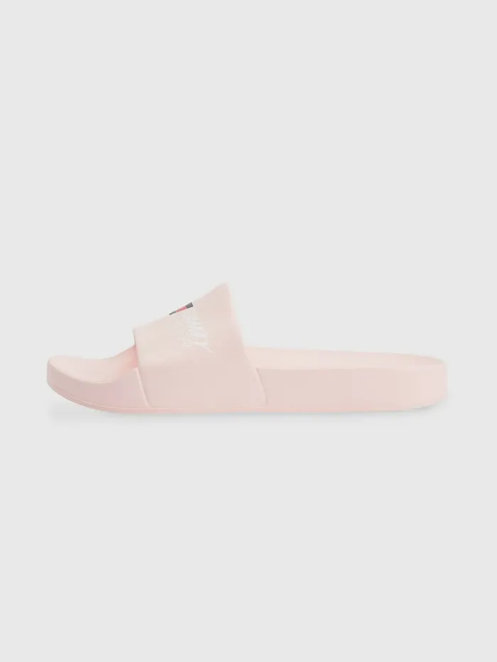 Tommy Hilfiger Sport Logo Slides Pink Dust Womens Sandals Online