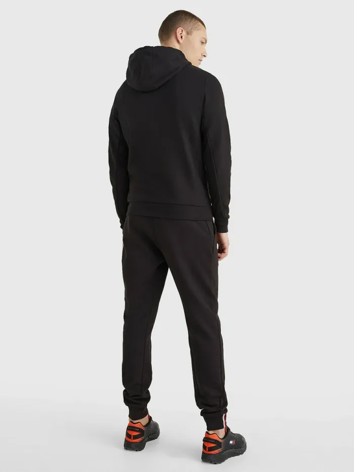 Tommy Hilfiger Sport Logo Toggle Cord Hoody Black Mens Sweatshirts and Hoodies Gift for Friend