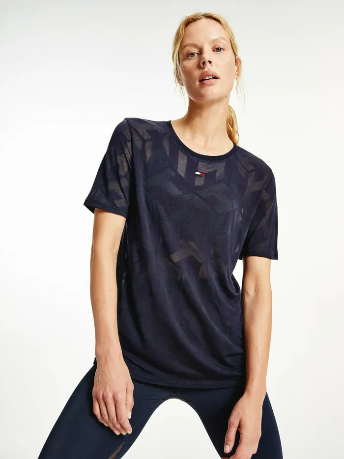 Tommy Hilfiger Sport Monogram Burnout TShirt Desert Sky Womens TShirts Online Tommy Hilfiger Sport Monogram Burnout TShirt Desert Sky Womens TShirts Online