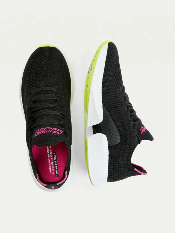 Tommy Hilfiger Sport Performance Knitted Elite Trainers Black Womens Trainers Casaul