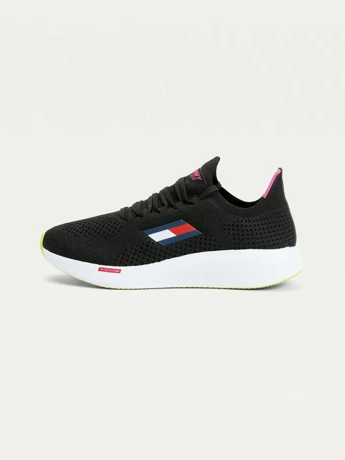 Tommy Hilfiger Sport Performance Knitted Elite Trainers Black Womens Trainers Casaul