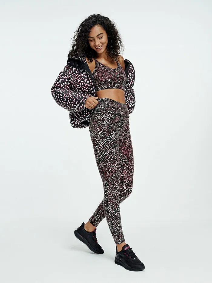 Tommy Hilfiger Sport Print Full Length Leggings Feather All Over Womens Trousers