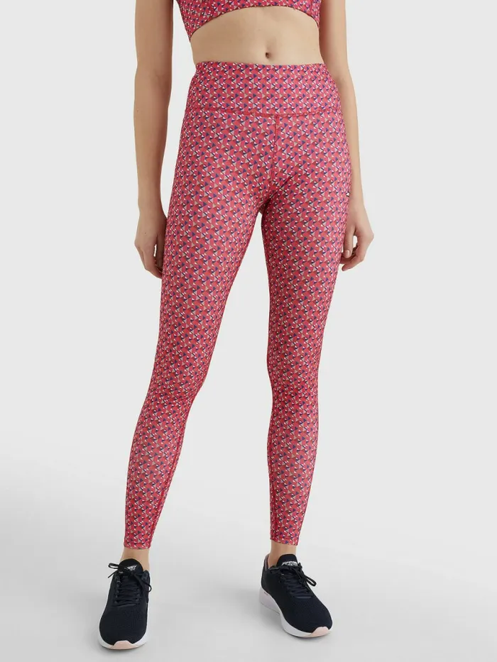 Tommy Hilfiger Sport Print Full Length Leggings Small Island Geo Pink Womens CoOrds