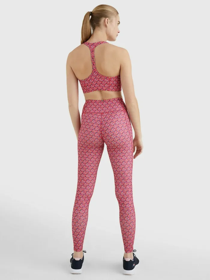 Tommy Hilfiger Sport Print Full Length Leggings Small Island Geo Pink Womens CoOrds