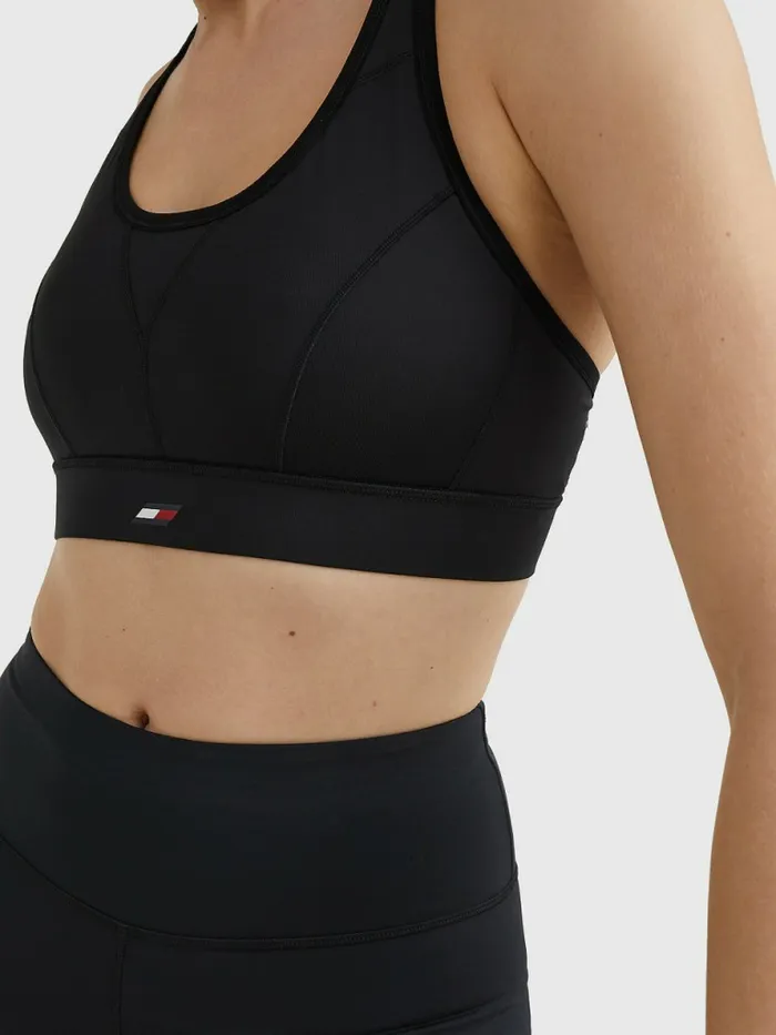 Tommy Hilfiger Sport Racerback High Support Bra Black Womens Lingerie