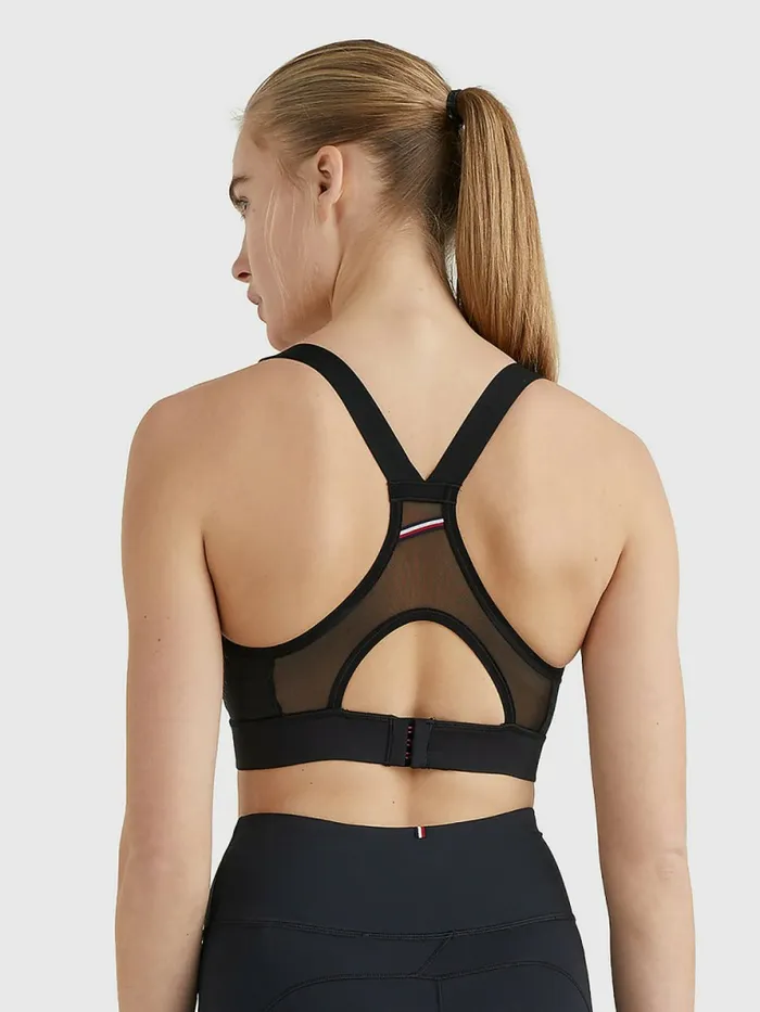 Tommy Hilfiger Sport Racerback High Support Bra Black Womens Lingerie