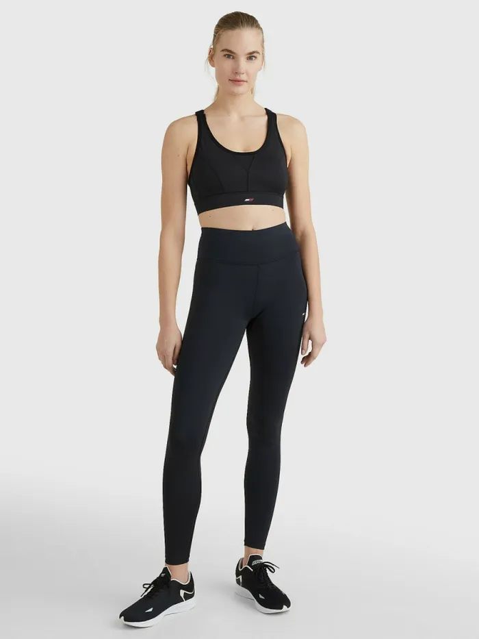 Tommy Hilfiger Sport Racerback High Support Bra Black Womens Lingerie