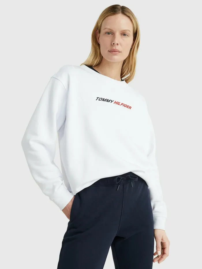 Tommy Hilfiger Sport Relaxed Fit Sweatshirt Th Optic White Womens Sweatshirts and Hoodies Cheap On Sale Tommy Hilfiger Sport Relaxed Fit Sweatshirt Th Optic White Womens Sweatshirts and Hoodies Cheap On Sale