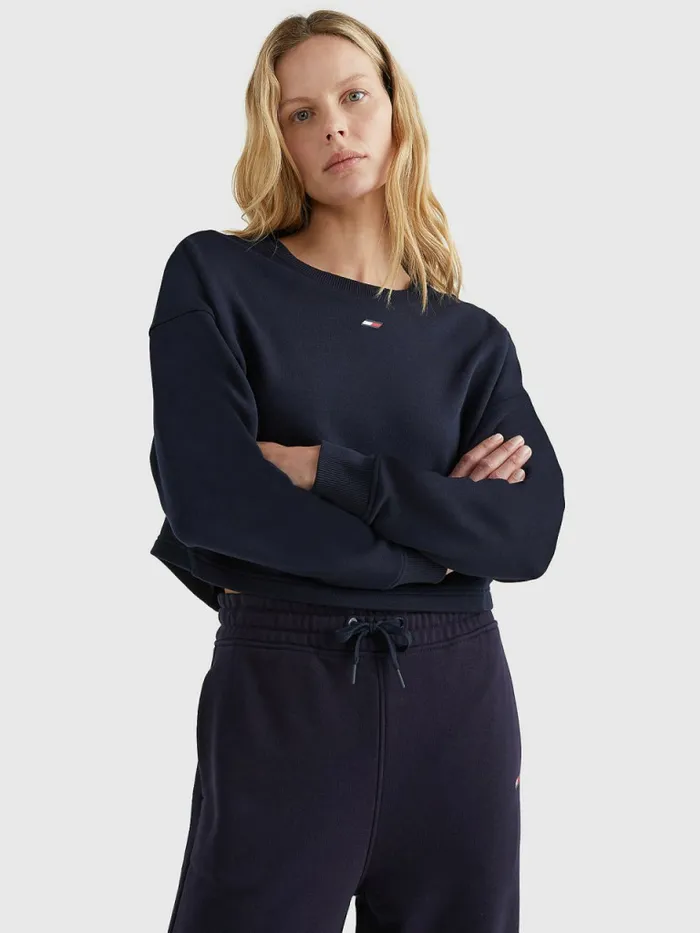 Tommy Hilfiger Sport Repeat Logo Sweatshirt Desert Sky Branded Tape Womens Sweatshirts and Hoodies Gift for Friend Tommy Hilfiger Sport Repeat Logo Sweatshirt Desert Sky Branded Tape Womens Sweatshirts and Hoodies Gift for Friend