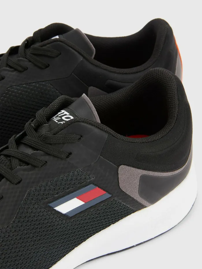 Tommy Hilfiger Sport Runner Mesh Trainers Black Mens Sandals Sliders and Flip Flops Gift for Friend