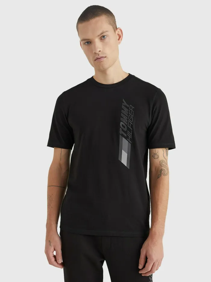 Tommy Hilfiger Sport Stretch Organic Cotton Jersey TShirt Black Mens TShirts Sale Tommy Hilfiger Sport Stretch Organic Cotton Jersey TShirt Black Mens TShirts Sale