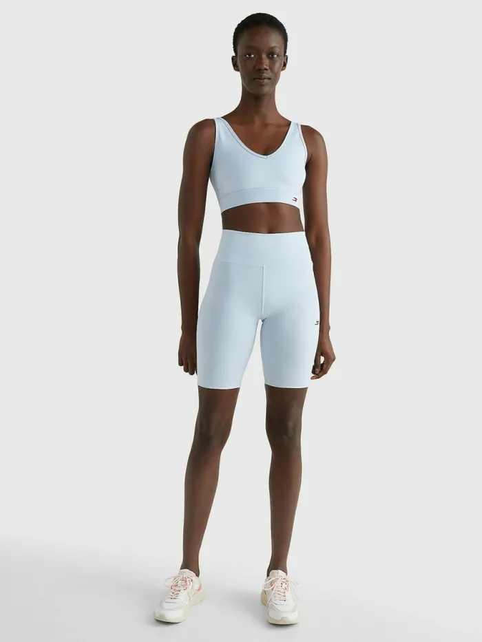 Tommy Hilfiger Sport Stretch Skinny Shorts Breezy Blue Womens CoOrds Casaul