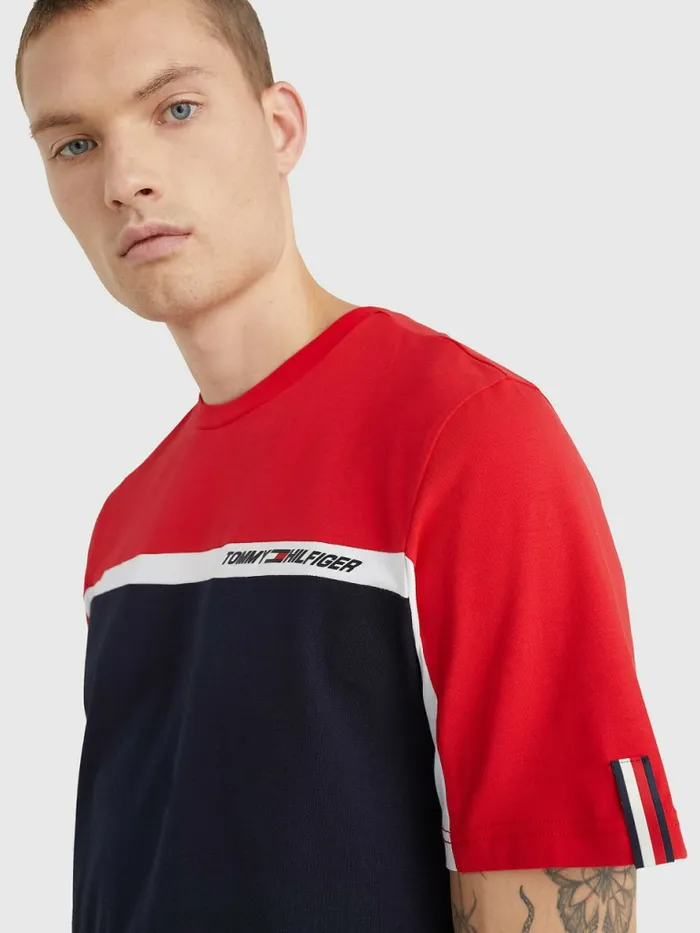 Tommy Hilfiger Sport Th Cool ColourBlocked TShirt White Mens TShirts Fashion