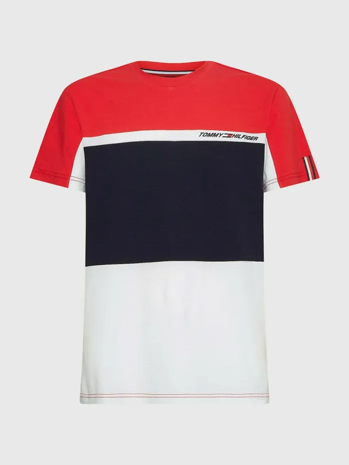 Tommy Hilfiger Sport Th Cool ColourBlocked TShirt White Mens TShirts Fashion