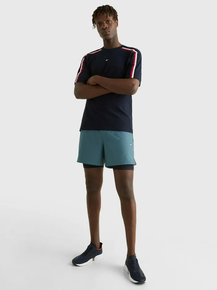 Tommy Hilfiger Sport Th Cool Signature Tape TShirt Desert Sky Mens TShirts Near Me