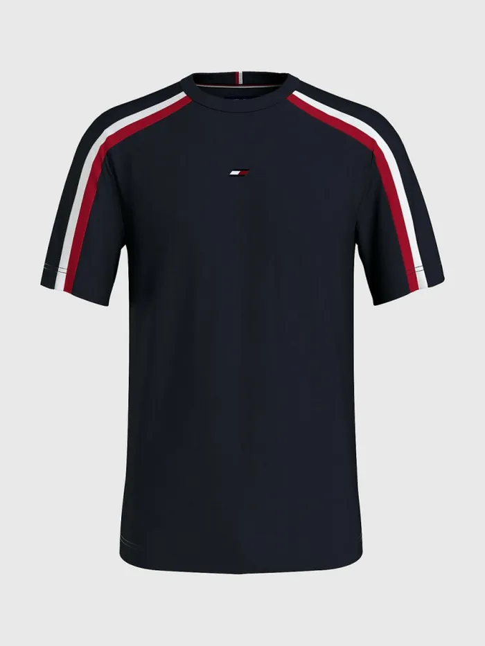 Tommy Hilfiger Sport Th Cool Signature Tape TShirt Desert Sky Mens TShirts Near Me
