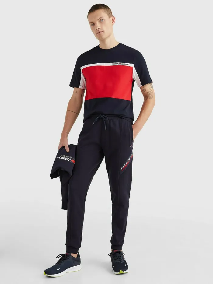 Tommy Hilfiger Sport Th Cool Tape Joggers Desert Sky Mens Trousers