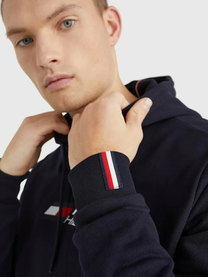 Tommy Hilfiger Sport Th Cool Terry Hoody Desert Sky Mens Sweatshirts and Hoodies Cheap On Sale