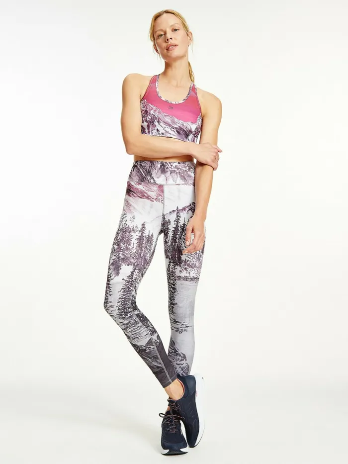 Tommy Hilfiger Sport Tommy Icons Th Cool Leggings Icon Red Gradient Landscape Womens Tommy Hilfiger Sport