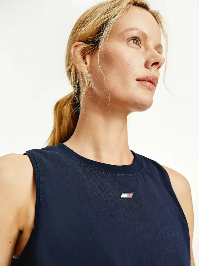 Tommy Hilfiger Sport Wrapped Print Relaxed Tank Top Desert Sky Large Logo Womens TShirts Near Me