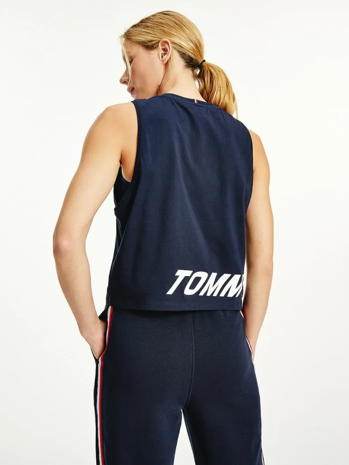 Tommy Hilfiger Sport Wrapped Print Relaxed Tank Top Desert Sky Large Logo Womens TShirts Near Me