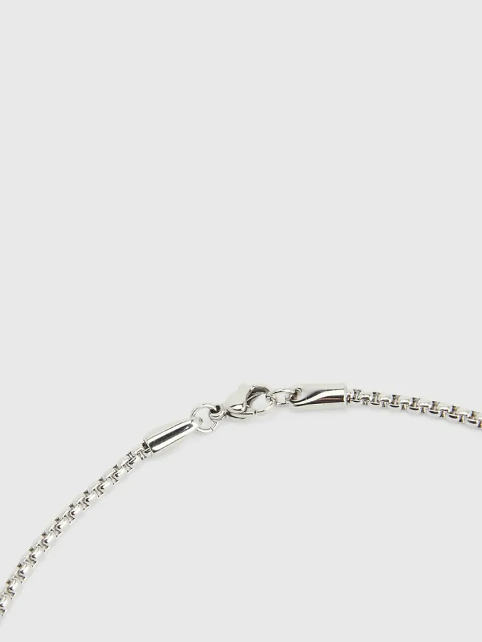 Tommy Hilfiger Stainless Steel Flag Engraved Necklace Silver Mens Jewellery and Cufflinks