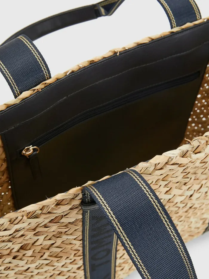 Tommy Hilfiger Straw Signature Beach Tote Desert Sky Womens Bags Gift 4 You