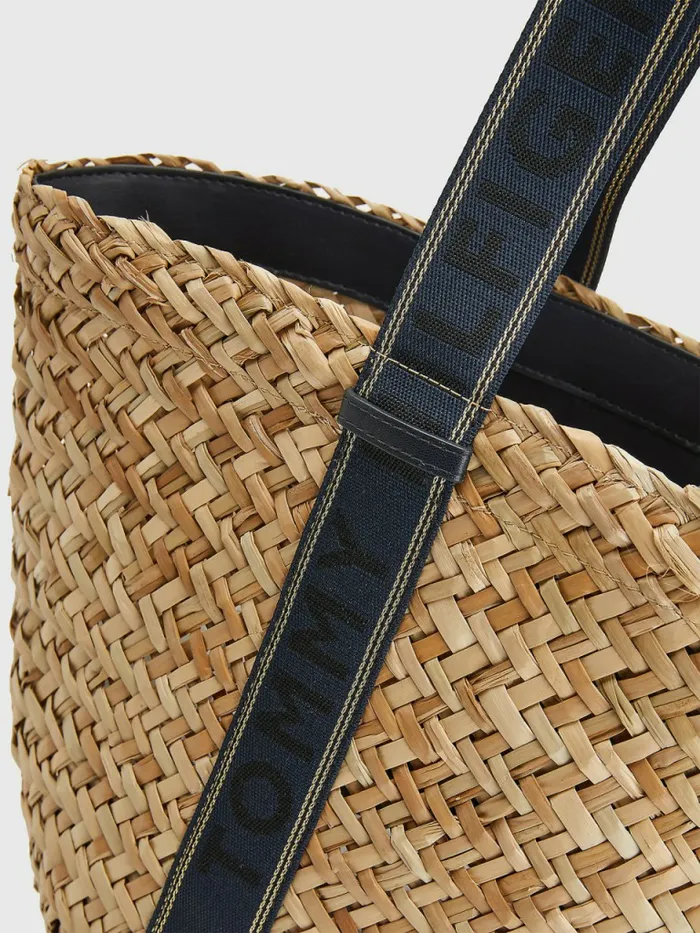 Tommy Hilfiger Straw Signature Beach Tote Desert Sky Womens Bags Gift 4 You