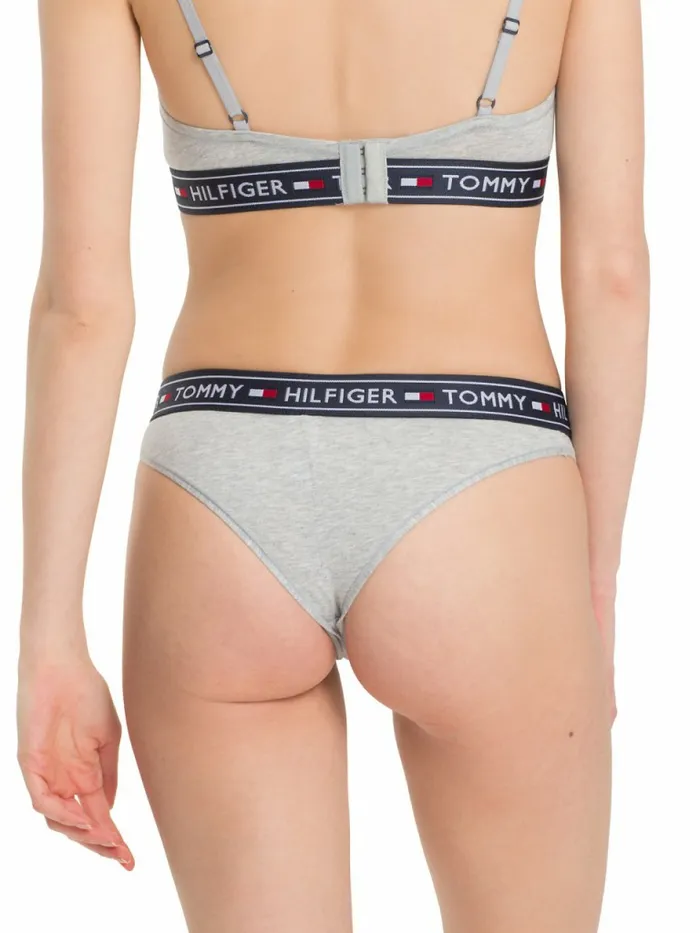 Tommy Hilfiger Stretch Cotton Brazilian Briefs Grey Heather Womens Lingerie