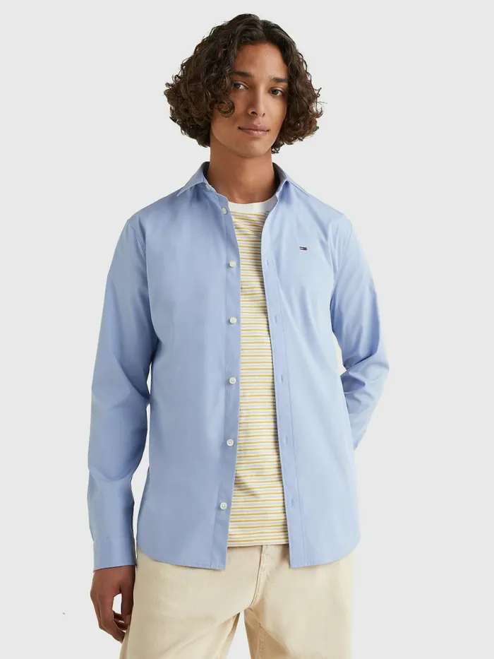 Tommy Hilfiger Stretch Slim Fit Shirt Lavender Lustre Mens Shirts Fashion