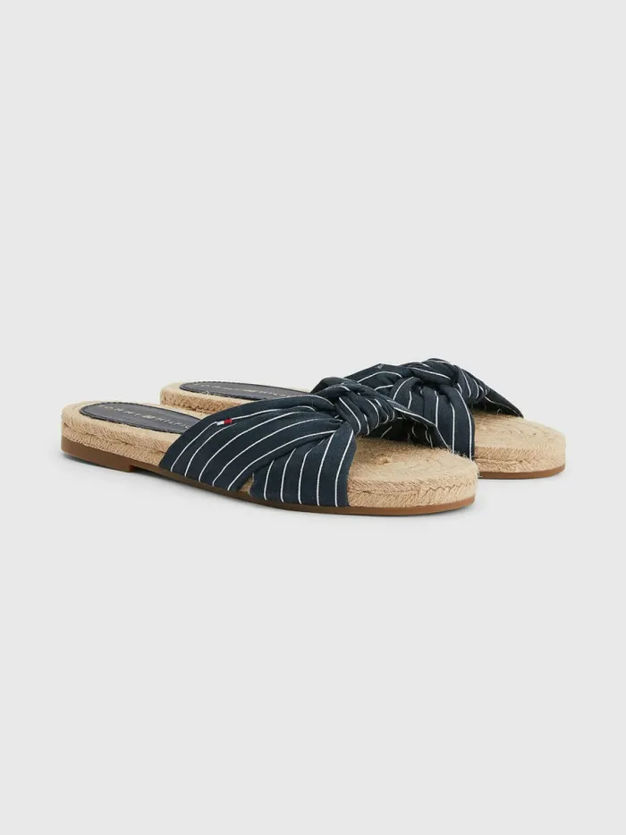 Tommy Hilfiger Stripe Espadrille Flat Sandals Desert Sky Womens Sandals Gift 4 You Tommy Hilfiger Stripe Espadrille Flat Sandals Desert Sky Womens Sandals Gift 4 You