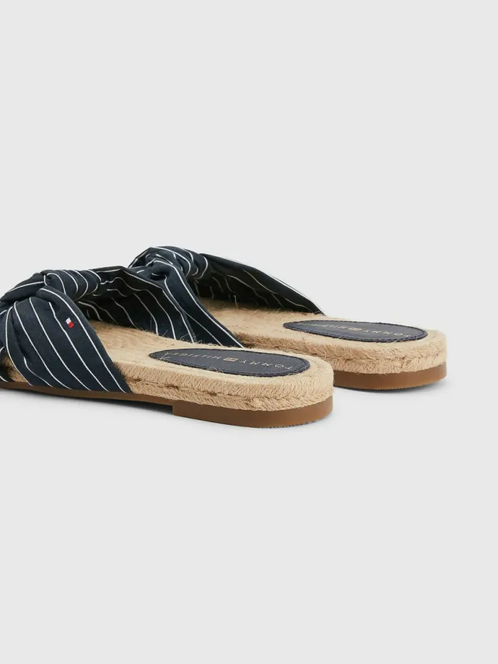 Tommy Hilfiger Stripe Espadrille Flat Sandals Desert Sky Womens Sandals Gift 4 You
