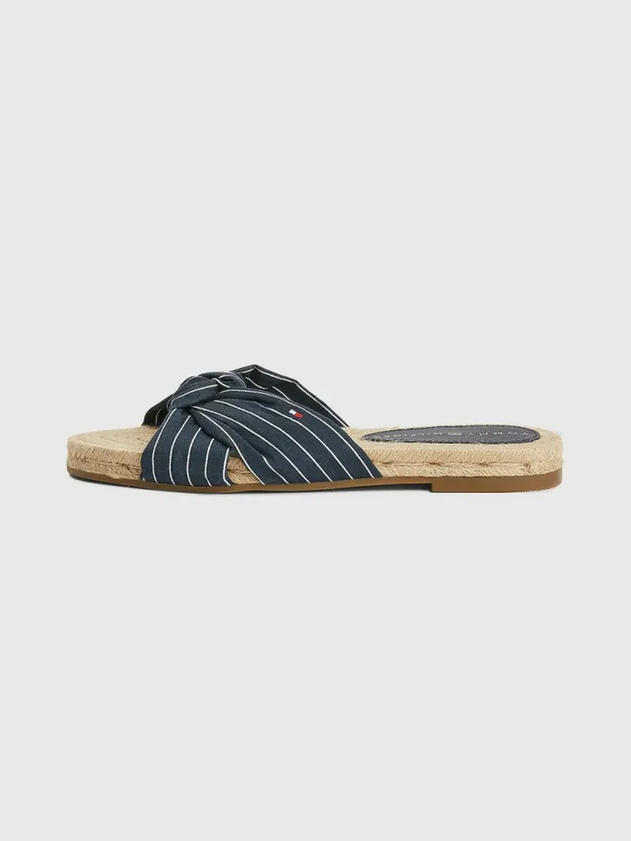 Tommy Hilfiger Stripe Espadrille Flat Sandals Desert Sky Womens Sandals Gift 4 You