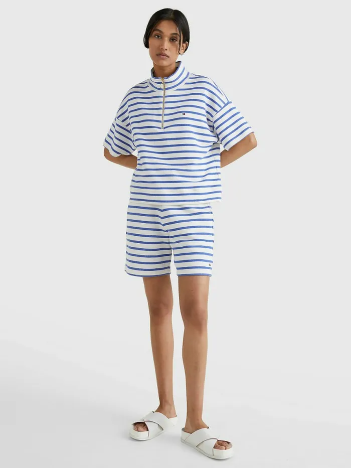 Tommy Hilfiger Stripe Shorts Breton StpWhite Verona Blue Womens CoOrds Online