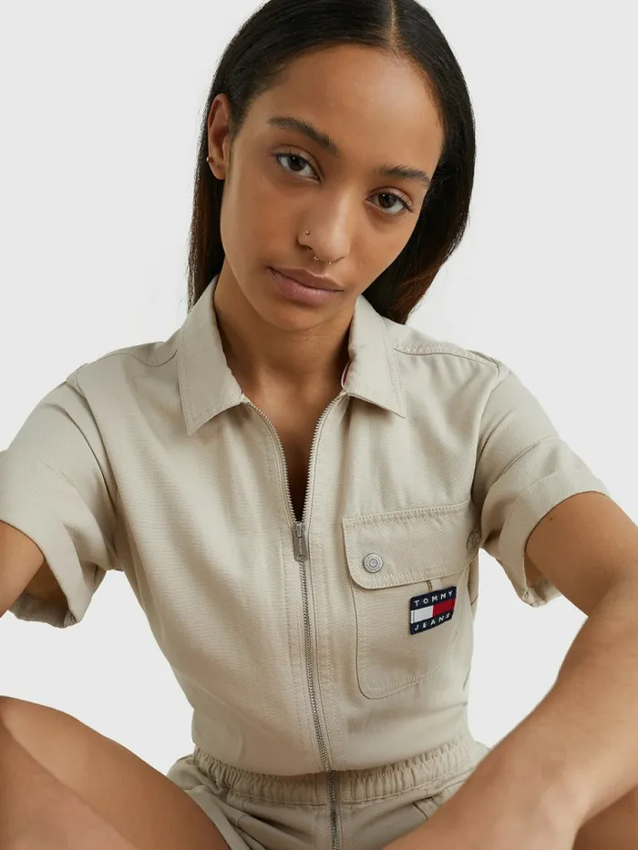 Tommy Hilfiger Surplus Short Playsuit Savannah Sand Womens Dresses and Jumpsuits Gift 4 You