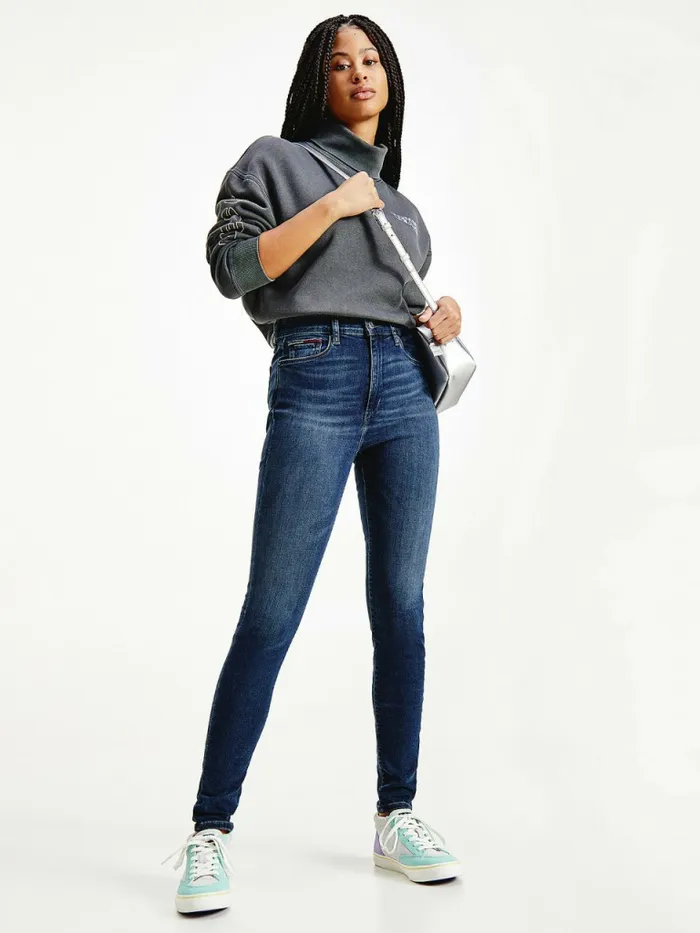 Tommy Hilfiger Sylvia High Rise Super Skinny Jeans Denim Dark Womens Jeans Fashion